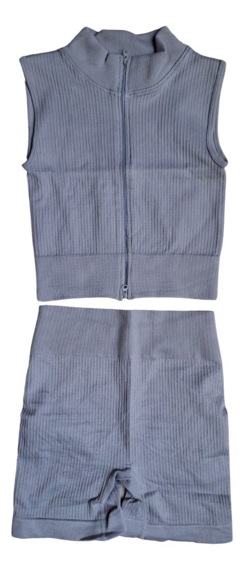 Conjunto Deportivo Dama Calza Y Chaleco Con Cierre - Image 2