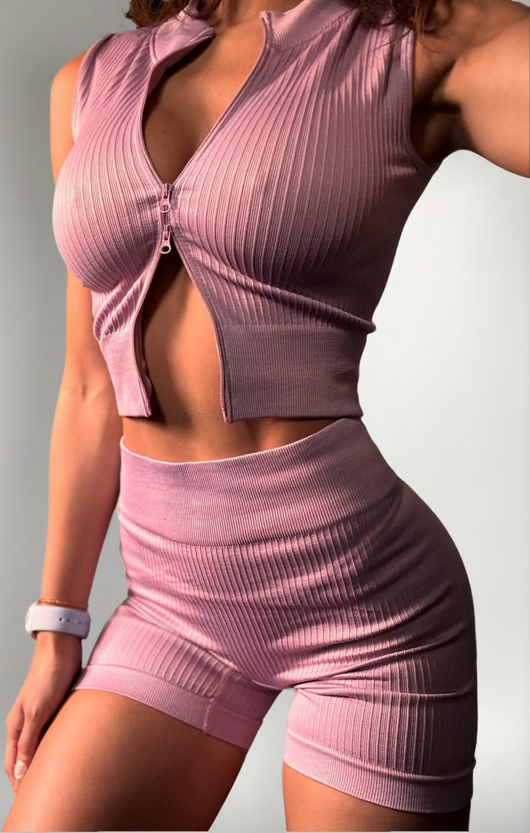 Conjunto Deportivo Dama Calza Y Chaleco Con Cierre - Image 36