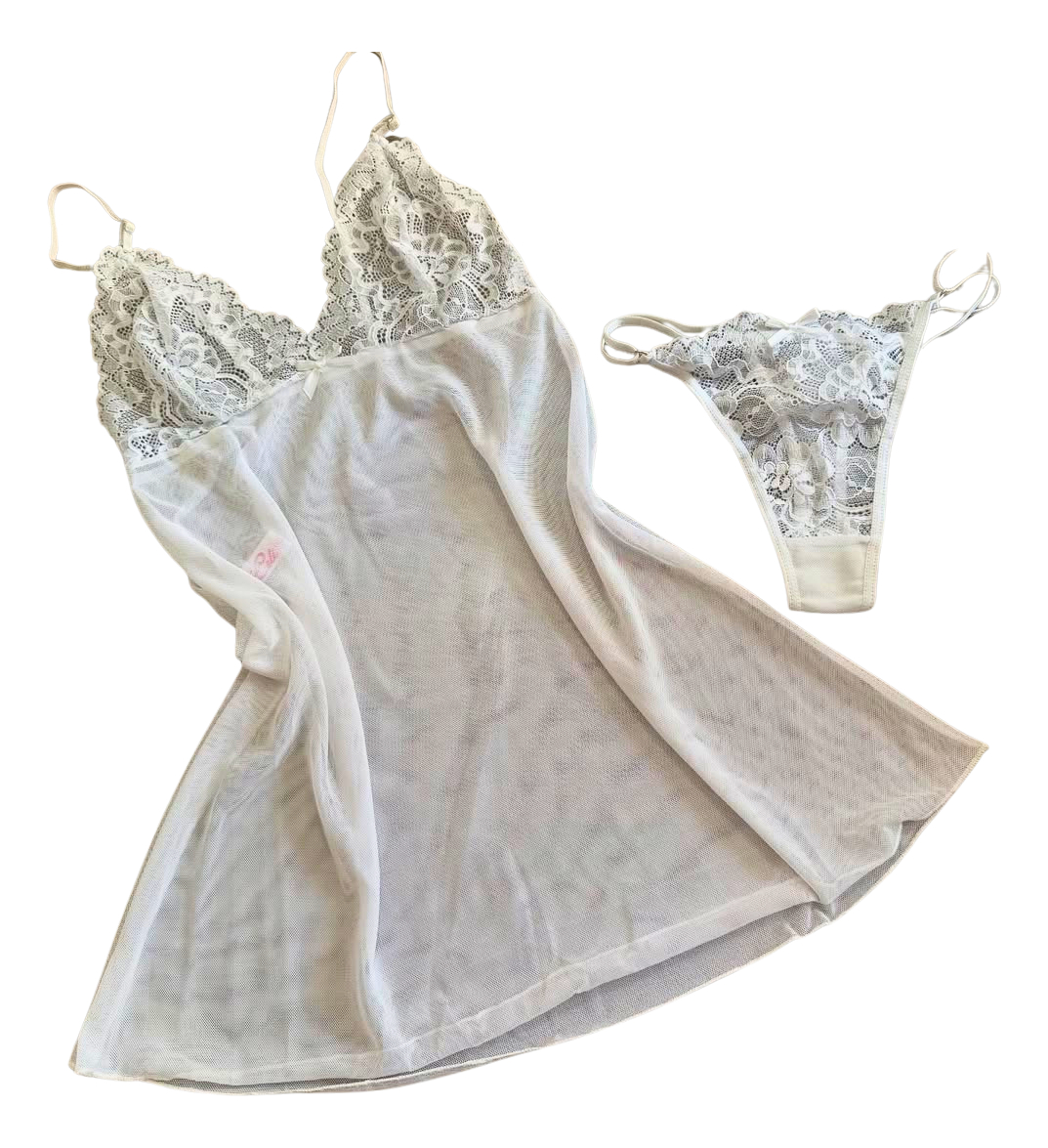 Babydoll Camisolin Yamena Tull Encaje Mujer Tanga - Image 4