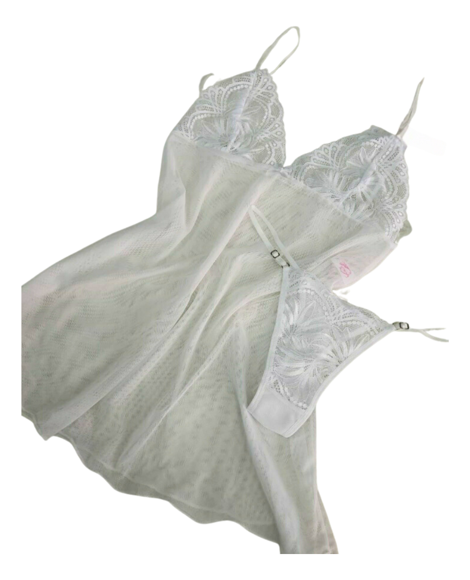 Babydoll Camisolin Yamena Tull Encaje Mujer Tanga - Image 3