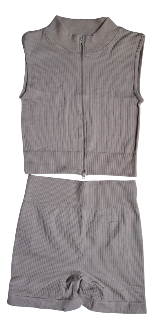 Conjunto Deportivo Dama Calza Y Chaleco Con Cierre - Image 4