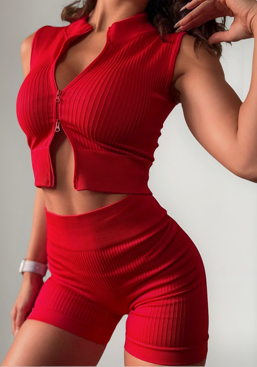 Conjunto Deportivo Dama Calza Y Chaleco Con Cierre - Image 16